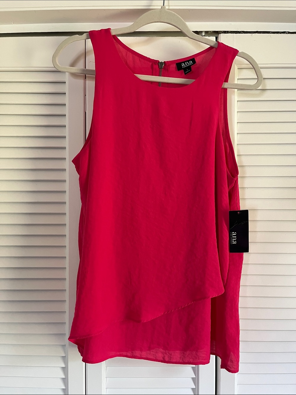 a.n.a Layered Sleeveless Shell Top - Hot Pink